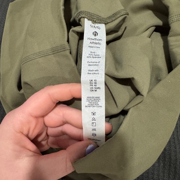 Olive Green 7/8 yoga Women's Leggings - Picture 2 of 3